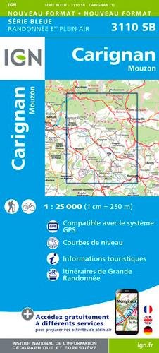 Wandelkaart 3110 SB Carignan & Mouzon - IGN