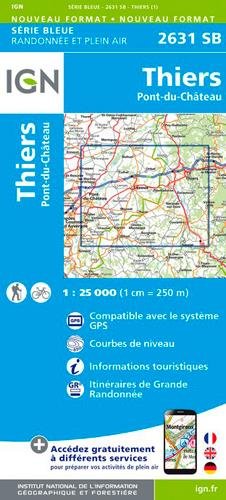 Wandelkaart 2631 SB Thiers &Pont-du-Château - IGN