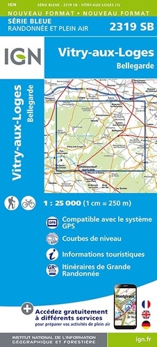 Wandelkaart 2319 SB Vitry-aux-Loges & Bellegarde - IGN