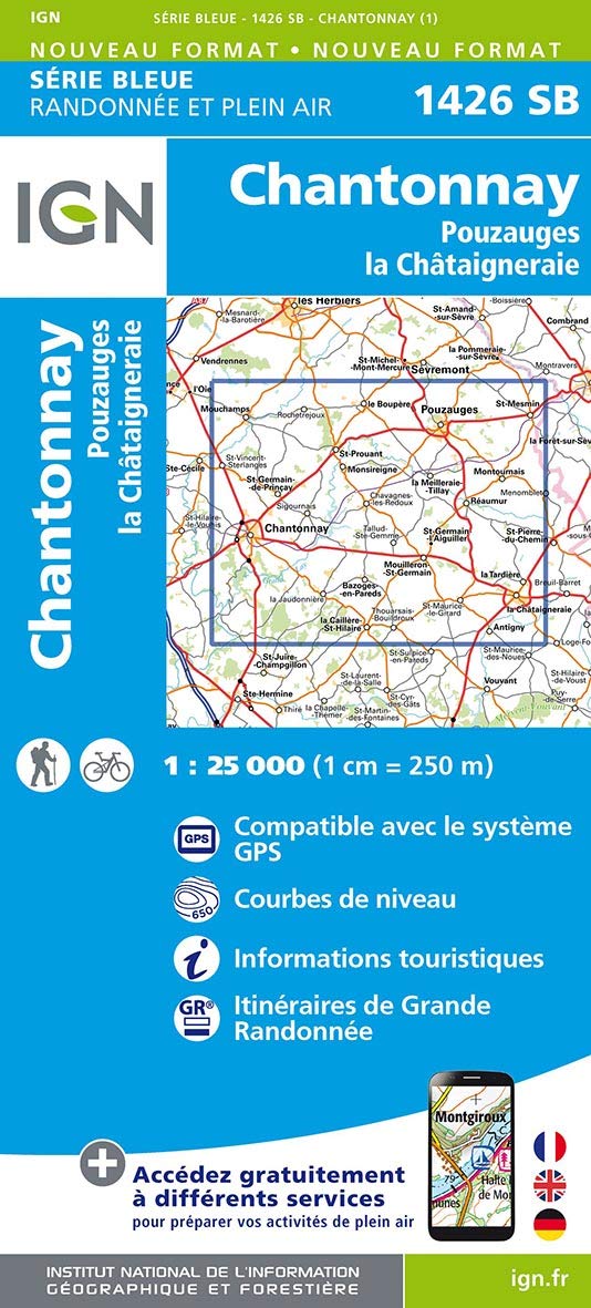 Wandelkaart 1426 SB Chantonnay - IGN
