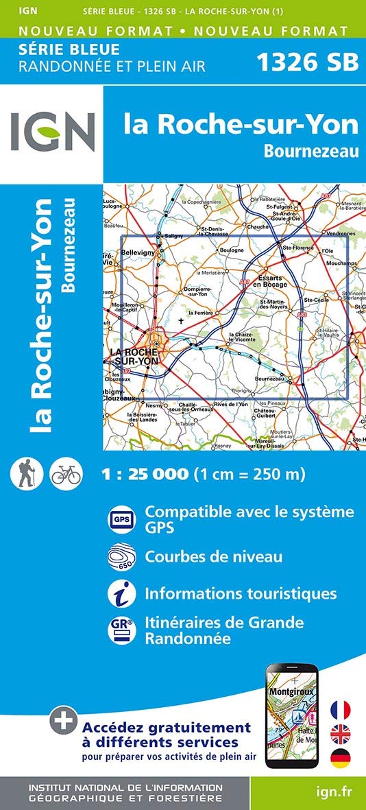 Wandelkaart 1326 SB La Roche-sur-Yon & Bounezeau - IGN