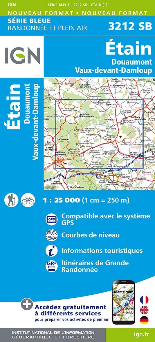 Wandelkaart 3212 SB Etain- Douaumont & Vaux-Devant-Damloup