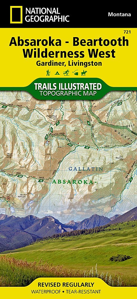 Wandelkaart 721 - Absaroka - Beartooth Wilderness - Montana