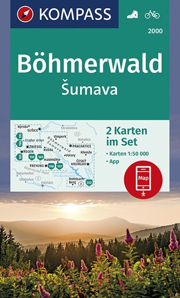 Wandelkaart 2000 Böhmerwald & Tsjechïsche Sumava NP