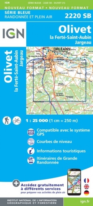 Wandelkaart 2220 SB Olivet- La Ferté-St-Aubin & Jargeau - IGN