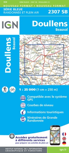 Wandelkaart 2307 SB Doullens & Beauval - IGN