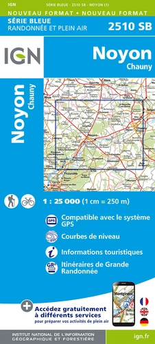 Wandelkaart 2510 SB Noyon & Chauny - IGN