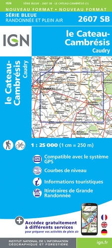 Wandelkaart 2607 SB Le Cateau-Cambrésis & Caudry - IGN