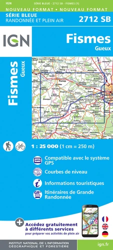 Wandelkaart 2712 SB Fismes & Gueux - IGN