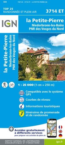 Wandelkaart 3714 ET La Petite Pierre & PNR Vosges du Nord