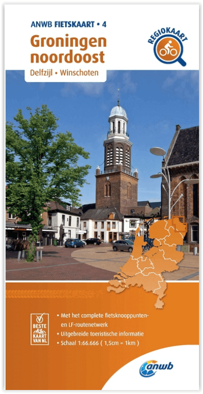 Fietskaart 004 Groningen noordoost & Delfzijl - Anwb