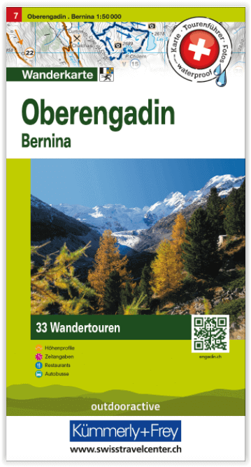 Wandelkaart Oberengadin & Bernina - K&F