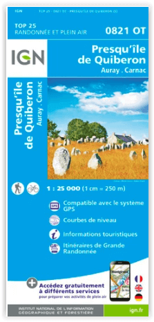Wandelkaart 0821 OT Presqu'Ile de Quiberon - IGN