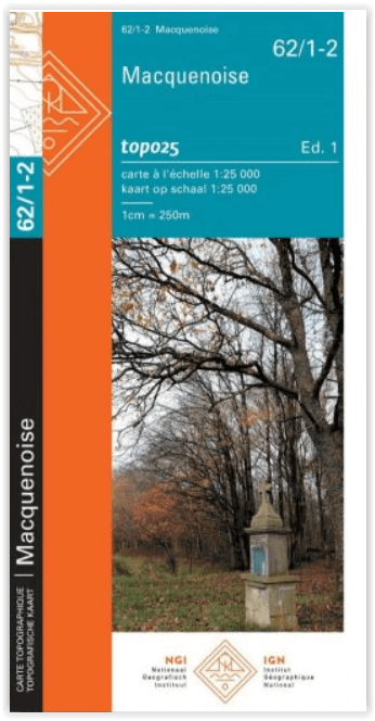TOPO Wandelkaart 62/1-2 Macquenoise Henegouwen - NGI