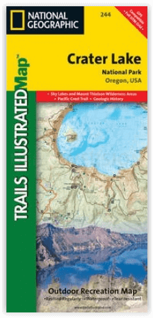 Wandelkaart 244 - Crater Lake National Park Oregon - Nat Geo