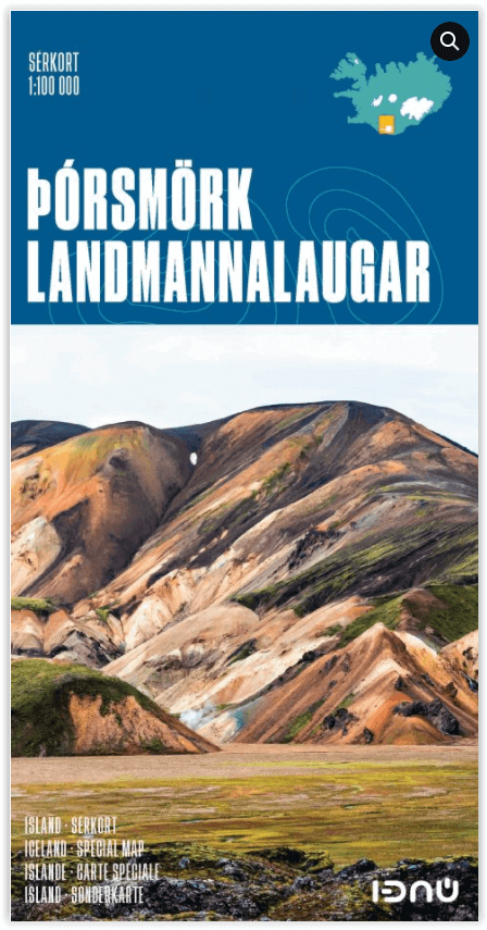 Wandelkaart S15 - Thorsmork & Landmannalaugar - Ferdakort