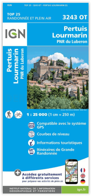 Wandelkaart 3243 OT Pertuis- Lourmarin & PNR Luberon - IGN