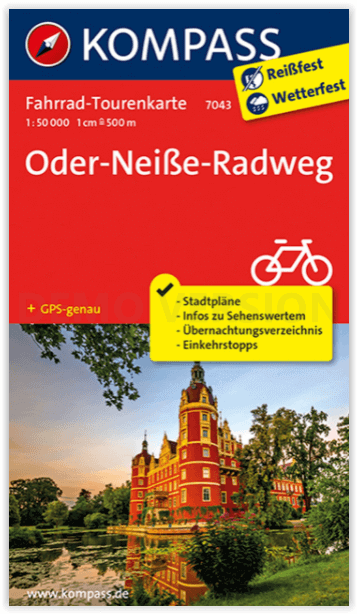 Fietskaart 7043 - Oder-Neiße-Radweg - Kompass
