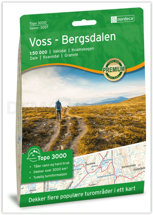 Wandelkaart 3007 Voss-Bergsdalen - Nordeca AS