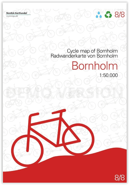 Fietskaart 8/8 Bornholm Denemarken - Nordisk Korthandel