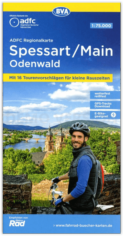 Fietskaart ADFC-regiokaart Spessart- Main- Odenwald - Bielefelder