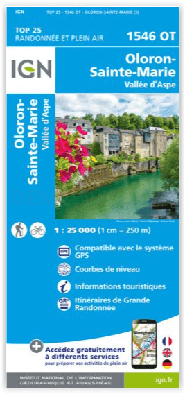Wandelkaart 1546 OT Oloron-Ste-Marie & Vallée d'Aspe - IGN