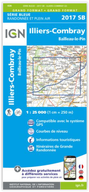 Wandelkaart 2017 SB Illiers-Combray & Bailleau-le-Pin - IGN