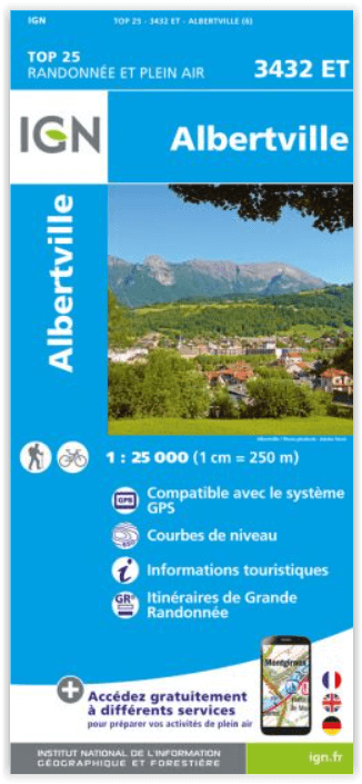 Wandelkaart 3432 ET Albertville - IGN