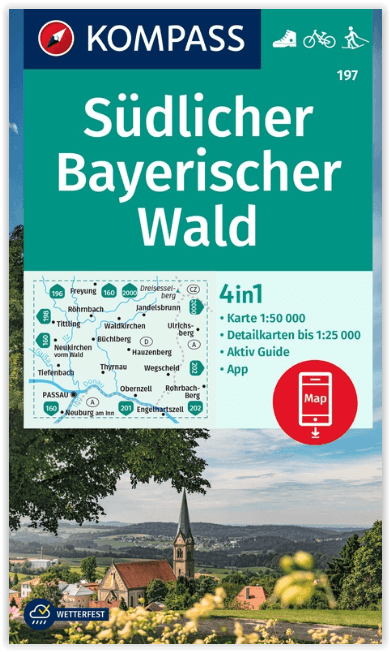 Wandelkaart 197 Südlicher Bayerischer Wald - Kompass