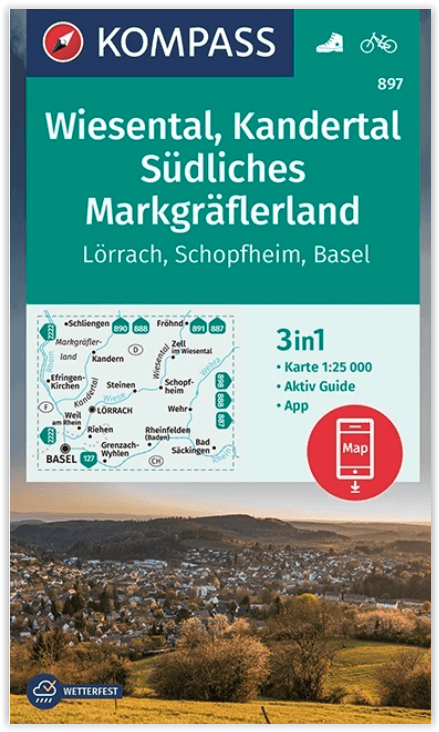 Wandelkaart 897 Wiesental- Kandertal & Süd. Markgräflerland