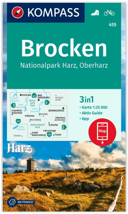 Wandelkaart 455 Brocken - Harz National Park - Kompass