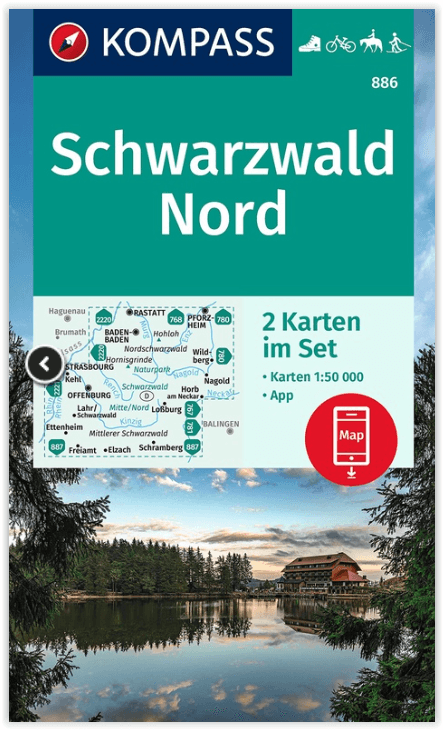 Wandelkaart 886 Schwarzwald Nord / Zwarte Woud Noord - Kompass