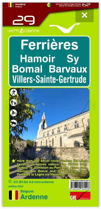 Wandelkaart 29 Ferrières Hamoir Sy Barveaux - Mini-Ardenne