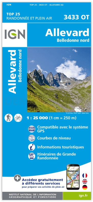 Wandelkaart 3433 OT Allevard & Belledonne Nord - IGN