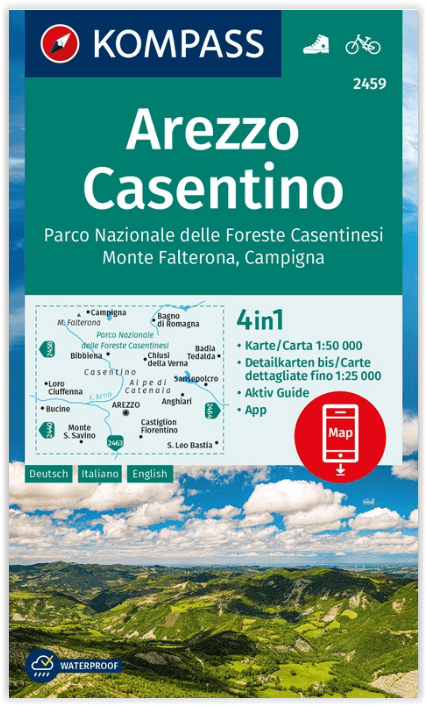 Wandelkaart 2459 Arezzo - Casentino PN - Kompass