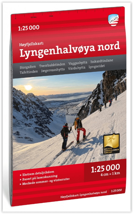 Wandelkaart Hoogapinekaart 200 Lyngenhalvøya nord - Calazo