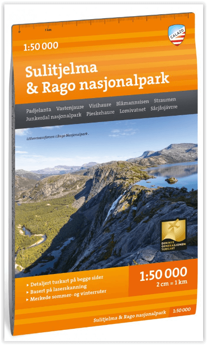 Wandelkaart Tourkaart 350 Sulitjelma & Rago Nasjonalpark - Calazo