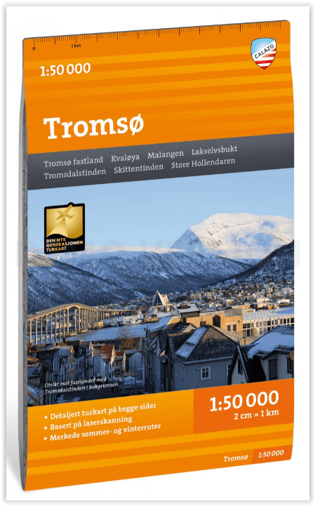 Wandelkaart Tourkaart 400 Tromsø - Calazo