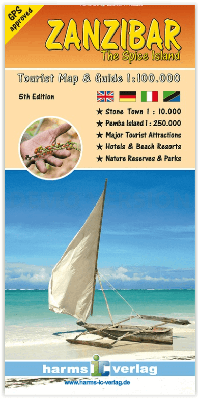 Wandelkaart Zanzibar Tanzania - Harms-Verlag