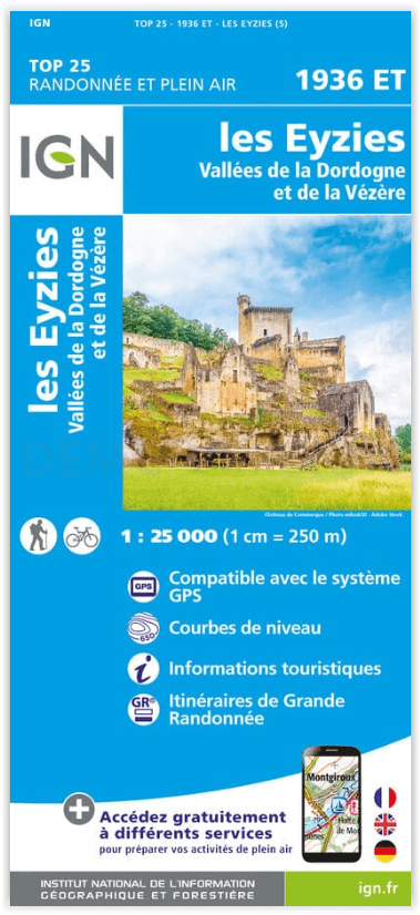 Wandelkaart 1936 ET Les Eyzies-de-Tayac-Sireuil - IGN