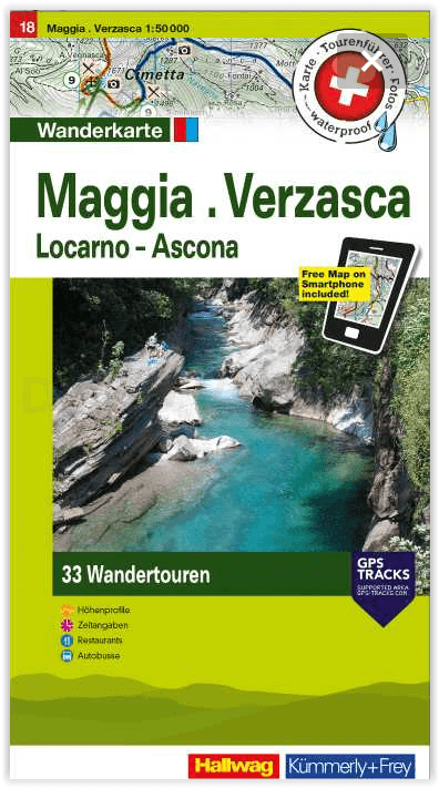 Wandelkaart 18 Maggia - Verzasca - K&F