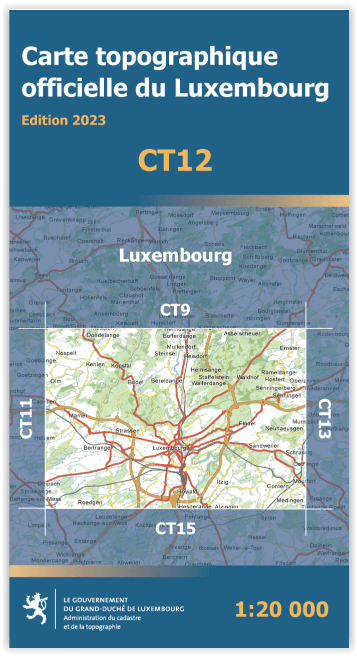 Wegenkaart CT12 Luxembourg stad Prov. Luxemburg - TD Luxemburg