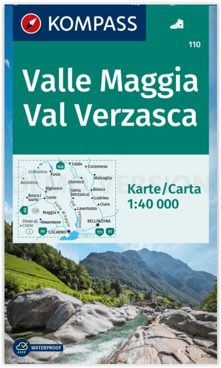 Wandelkaart 110 Valle Maggia - Val Verzasca - Kompass