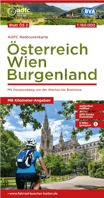 Fietskaart ÖS 2 Österreich- Wien & Burgenland - ADFC