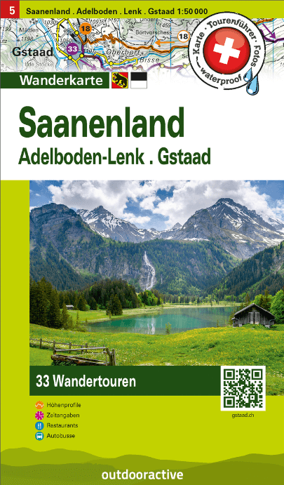 Wandelkaart 5 Saanenland- Adelboden-Lenk - Gstaad - HK&Frey