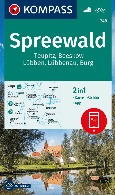 Wandelkaart 748 Spreewald, Teupitz & Burg - Kompass