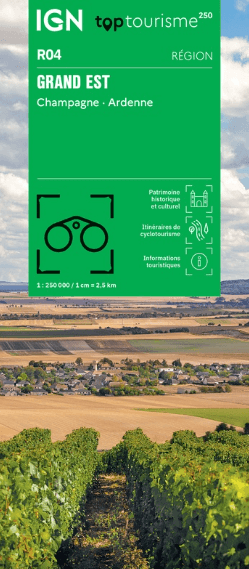 Landkaart Wegenkaart R04 Grand-Est TOP250 - IGN