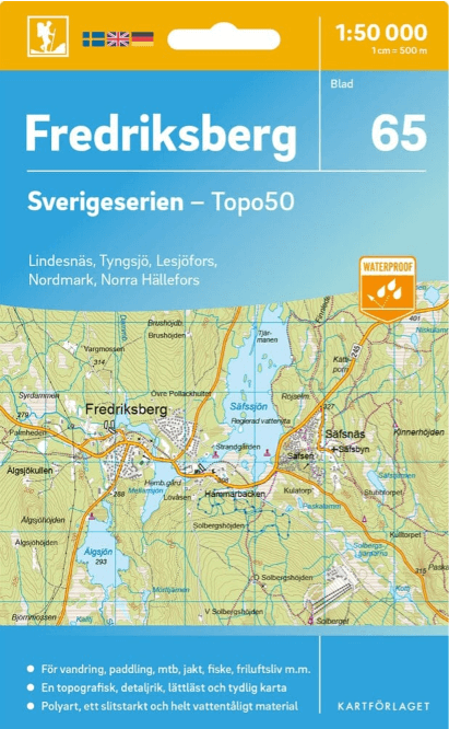 Wandelkaart 65 Sverigeserien Fredriksberg - Norstedts