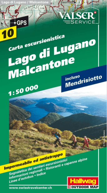 Wandelkaart WK.10 Lago di Lugano & Malcantone - Hallwag
