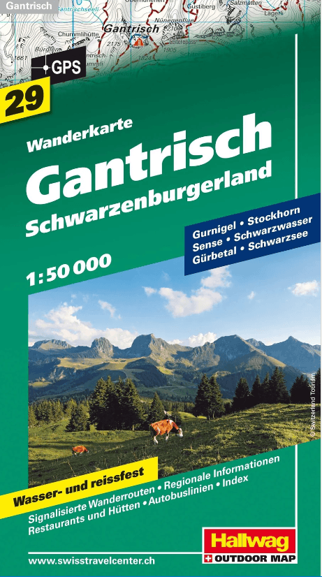 Wandelkaart WK.29 Gantrisch & Schwarzenburgerland - Hallwag